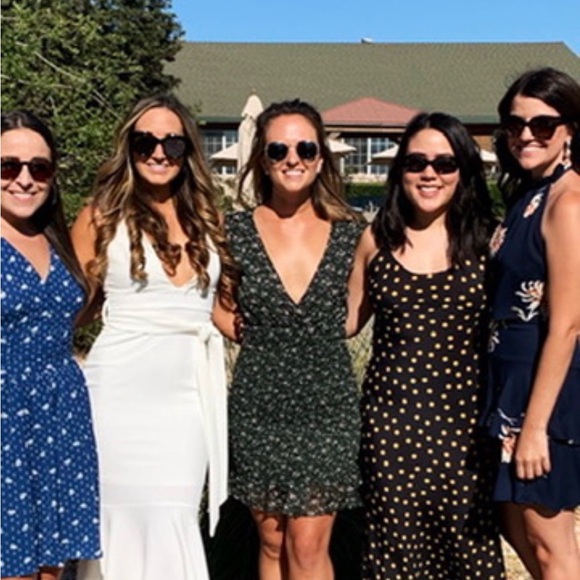 ISALIS Floral V-Neck Smocked Waist Mini Dress - Dark Green - Picture 3 of 5